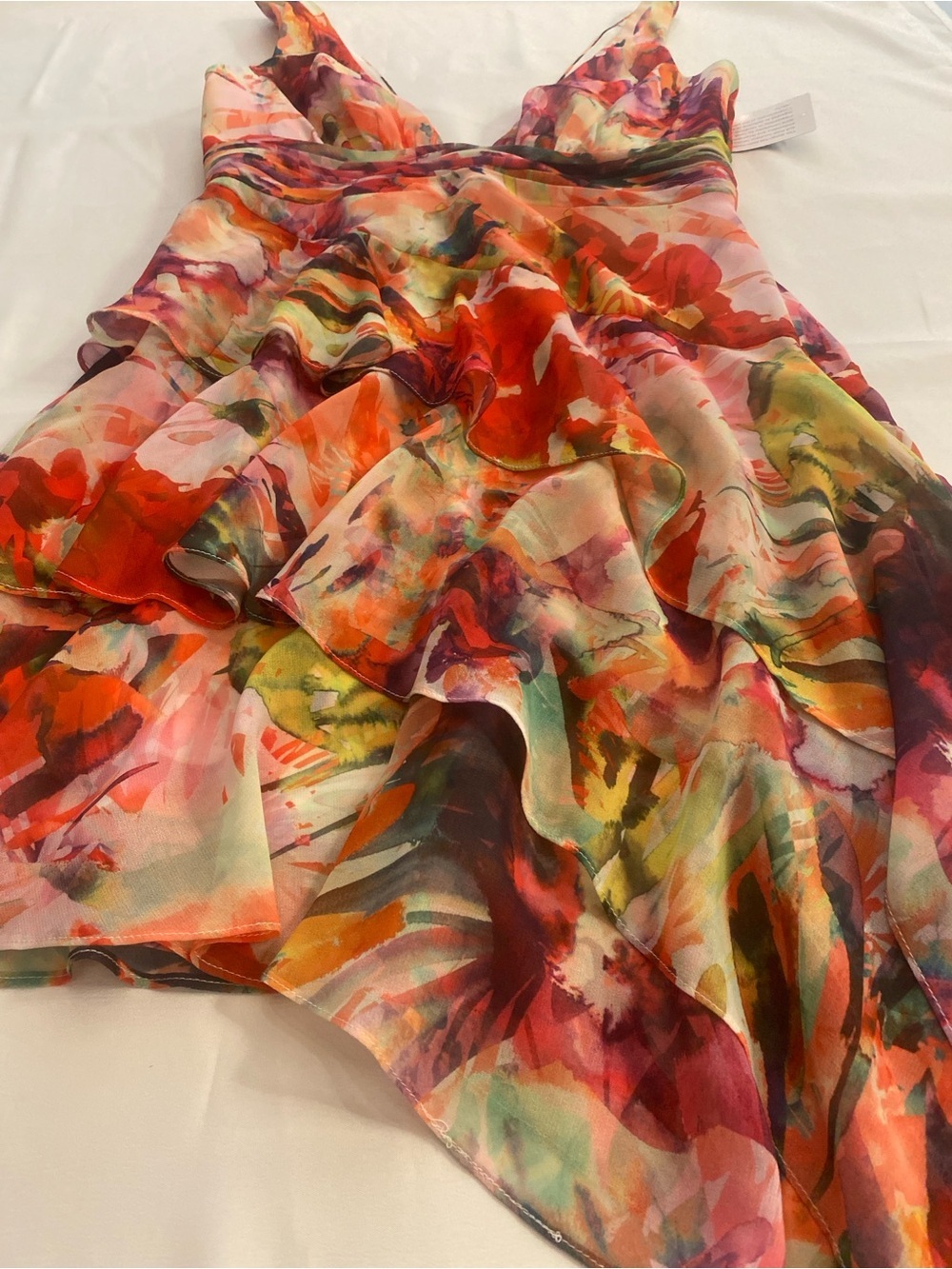Liv Foster Women’s Printed Chiffon Asymmetrical High Low Sleeveless Dress size 6 - Picture 2 of 14